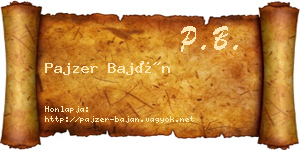 Pajzer Baján névjegykártya